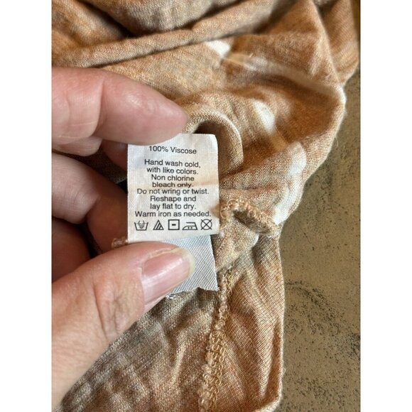 Madewell Anthem Curved-Hem Tee in Stripe Size Large Heathered Chai Brown - Picture 7 of 9